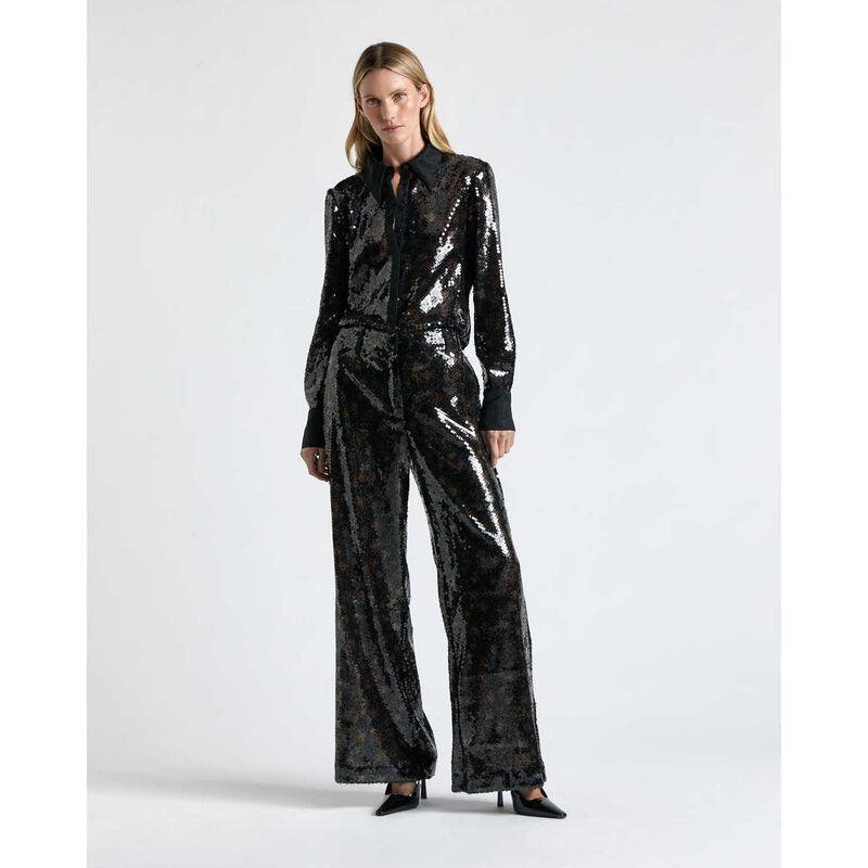 Cue Floral Printed Sequin Pant image number 2